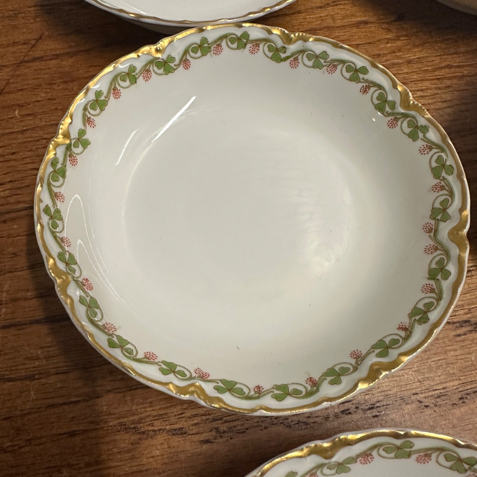 (6) Haviland Limoges France Clover Leaf 5-1/8"" Fruit/Dessert Bowls