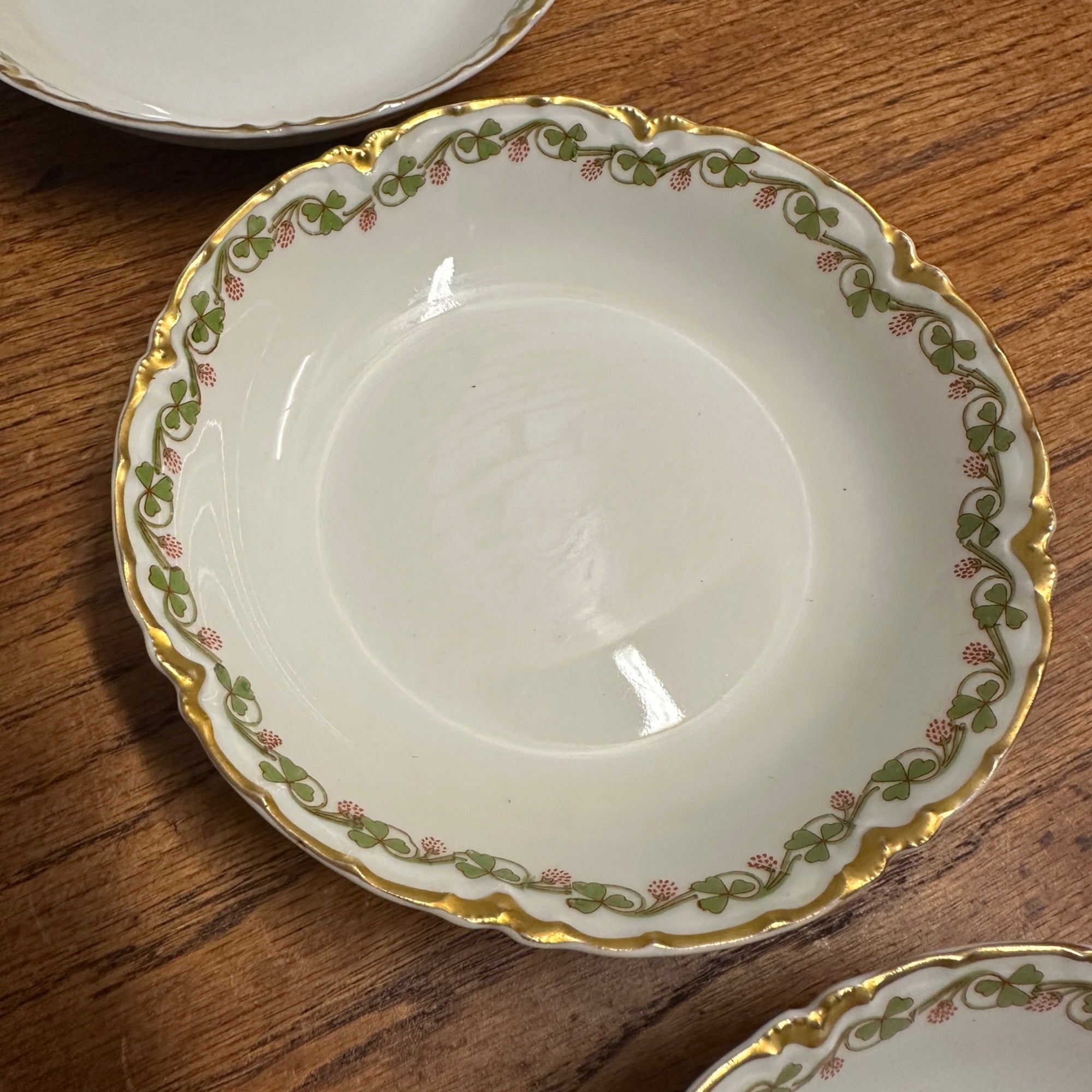 (6) Haviland Limoges France Clover Leaf 5-1/8"" Fruit/Dessert Bowls