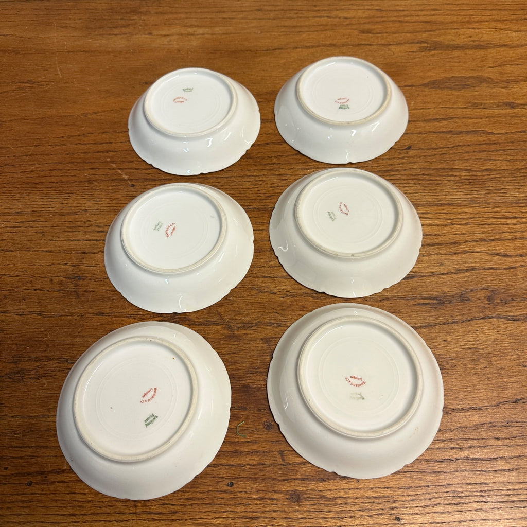 (6) Haviland Limoges France Clover Leaf 5-1/8"" Fruit/Dessert Bowls