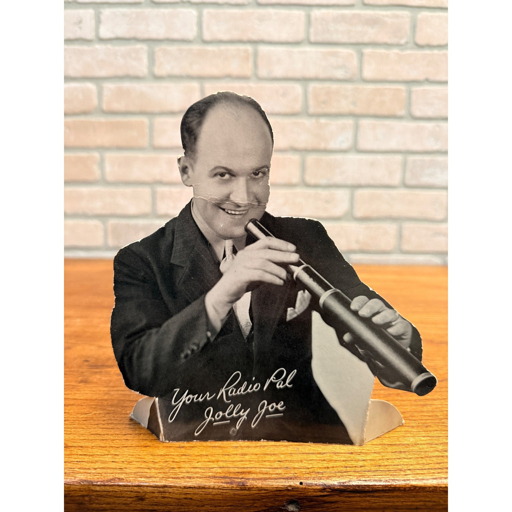 Vintage 1930s WLS Chicago Radio Jolly Joe Kelly Cardboard Standee Advertising