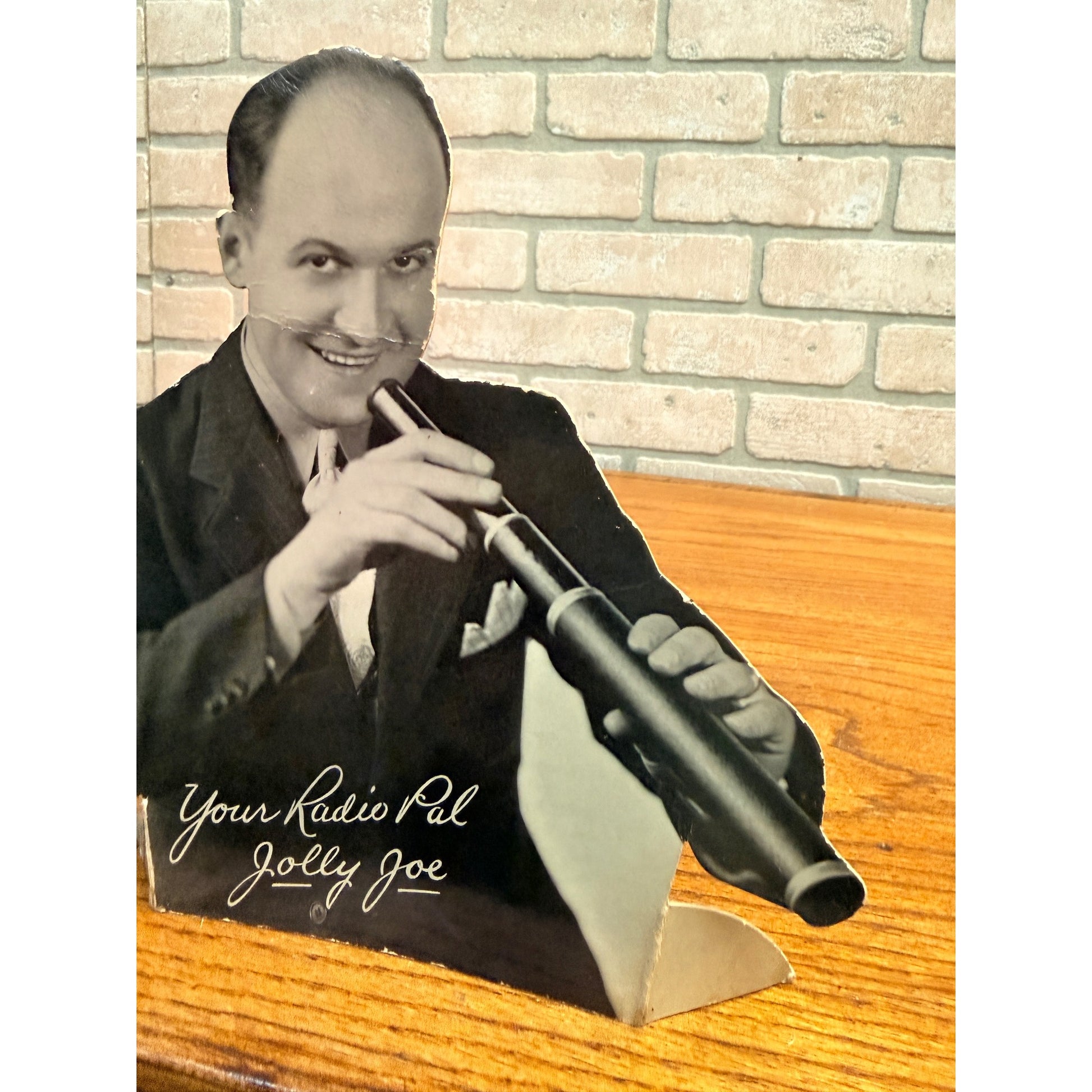 Vintage 1930s WLS Chicago Radio Jolly Joe Kelly Cardboard Standee Advertising