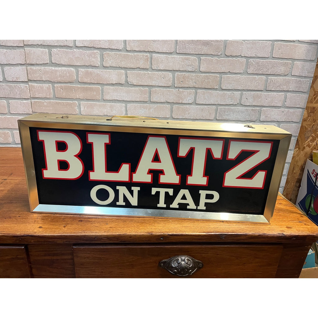 Vintage Blatz on Tap Beer Lighted Hanging Bar Sign