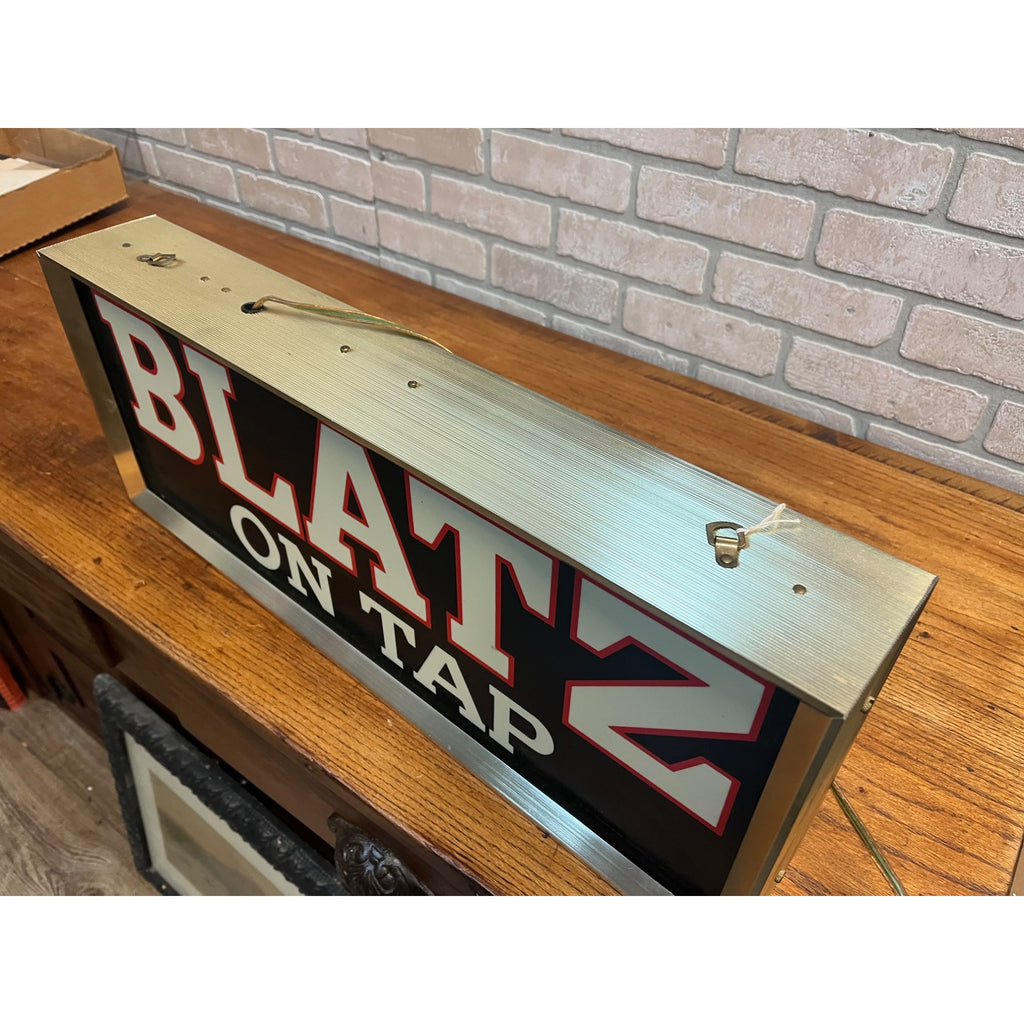 Vintage Blatz on Tap Beer Lighted Hanging Bar Sign