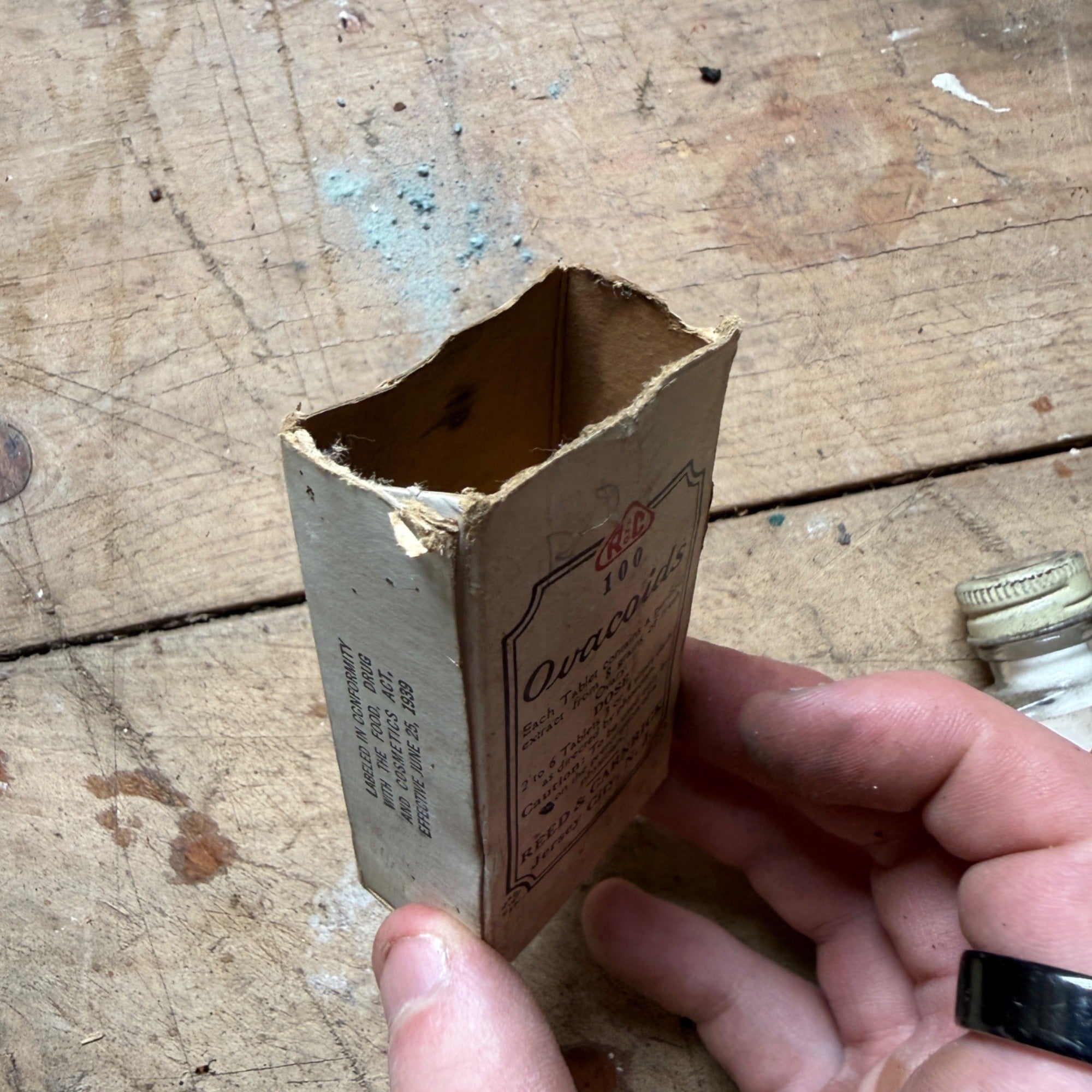 Vintage Ovacoids Ovarian Gland Extract Bottle Box Female Health Medicine FULL