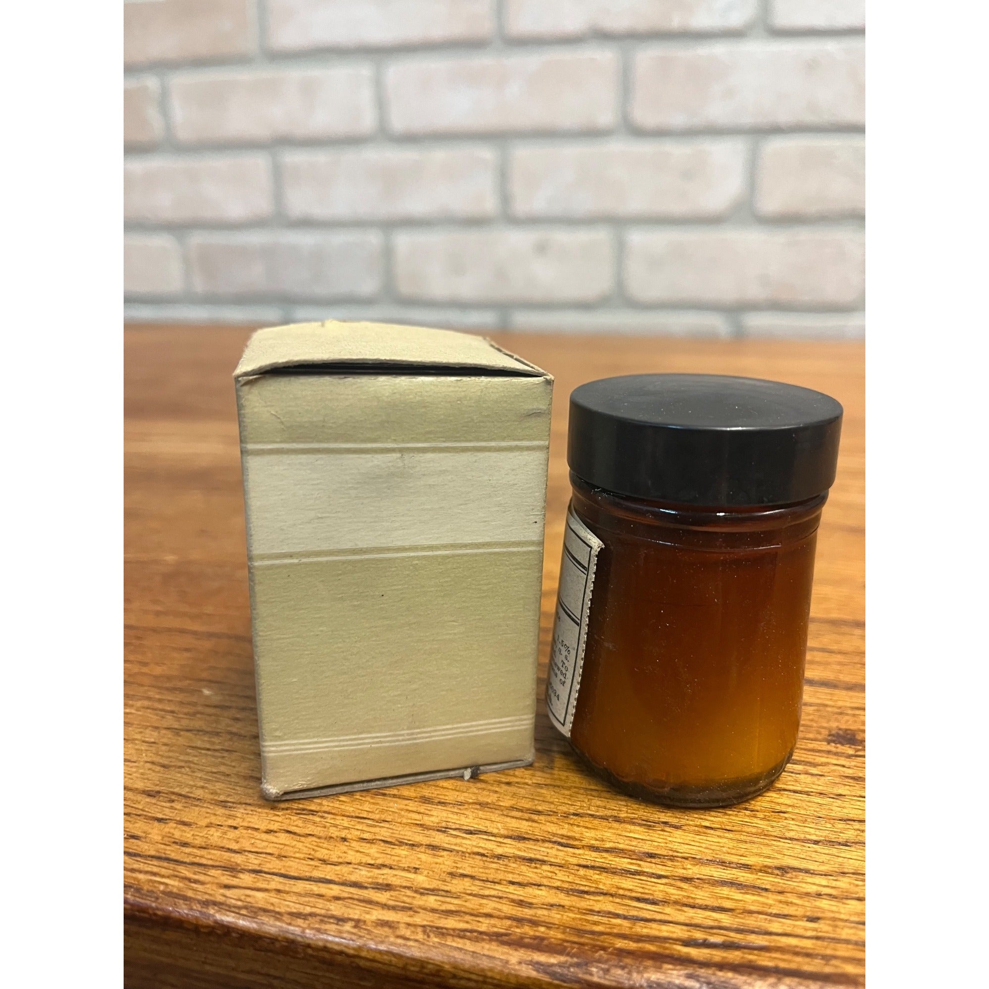 Vintage Upjohn Taralba Ointment Milk Glass Jar Drug Store & Box