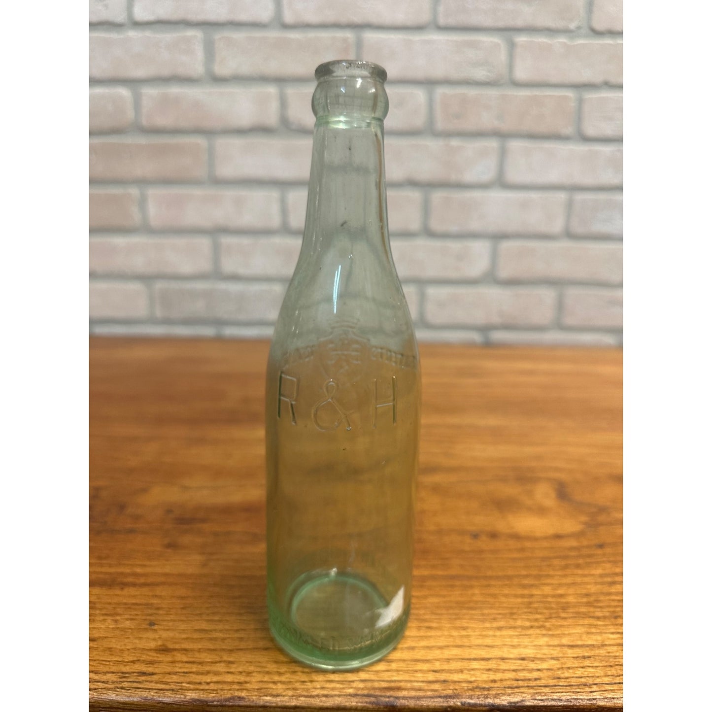 Vintage Rubsam & Horrmann R&H Brewing Co Beer Bottle Aqua Embossed NY