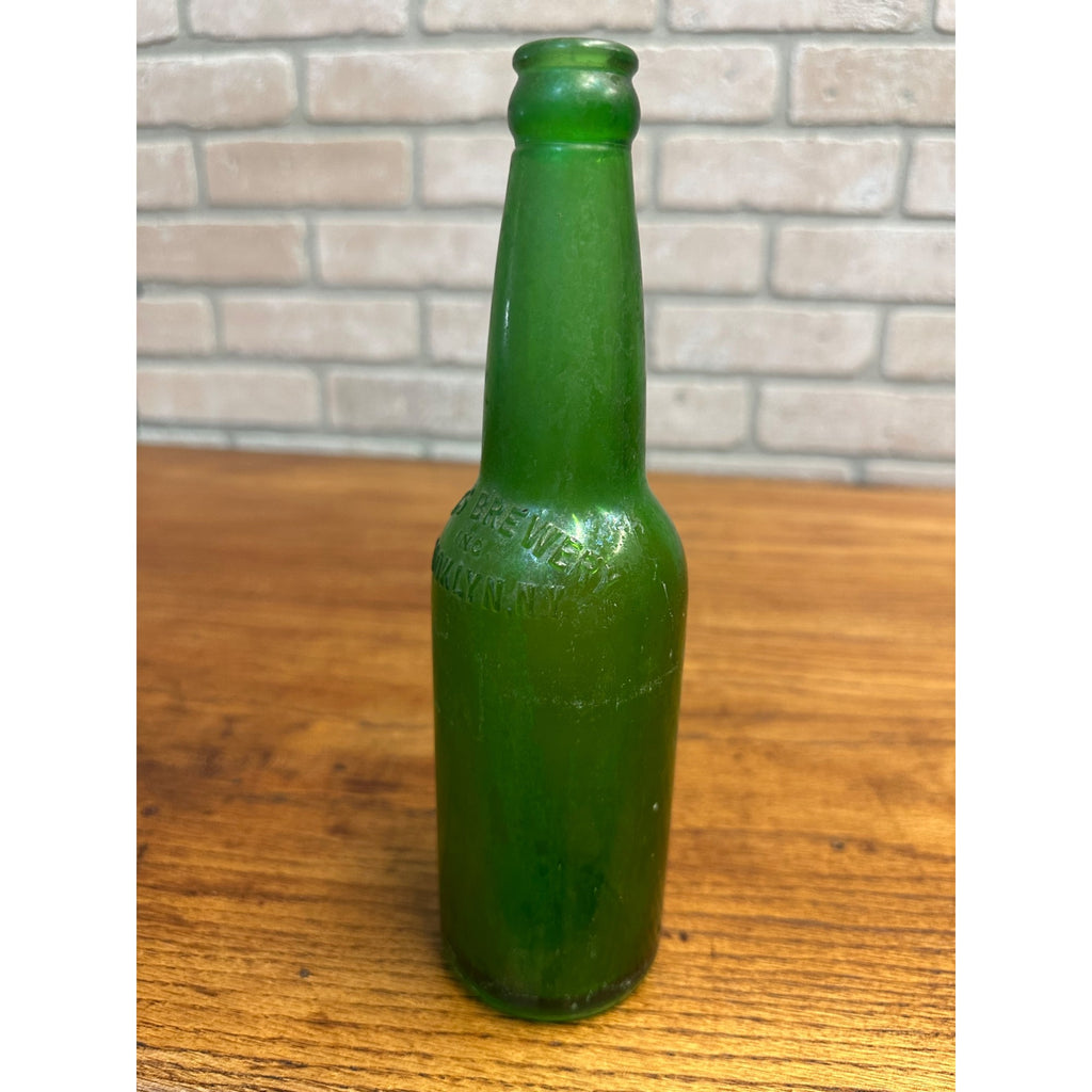 Vintage King's Brewery Inc Brooklyn NY Emerald Green Beer Bottle Embossed