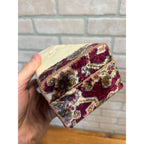 Antique Vintage 1900s Victorian Celluloid Vanity Dresser Box Embossed Floral White