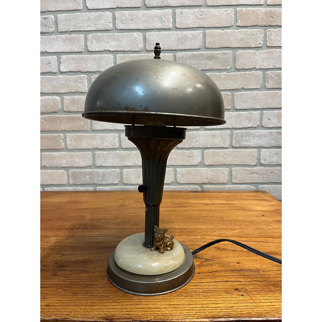 Vintage Scottie Dog Lamp Art Deco Metal Mushroom Desk Lamp Atomic Metal