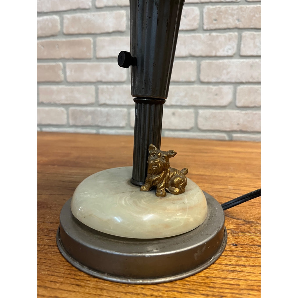 Vintage Scottie Dog Lamp Art Deco Metal Mushroom Desk Lamp Atomic Metal