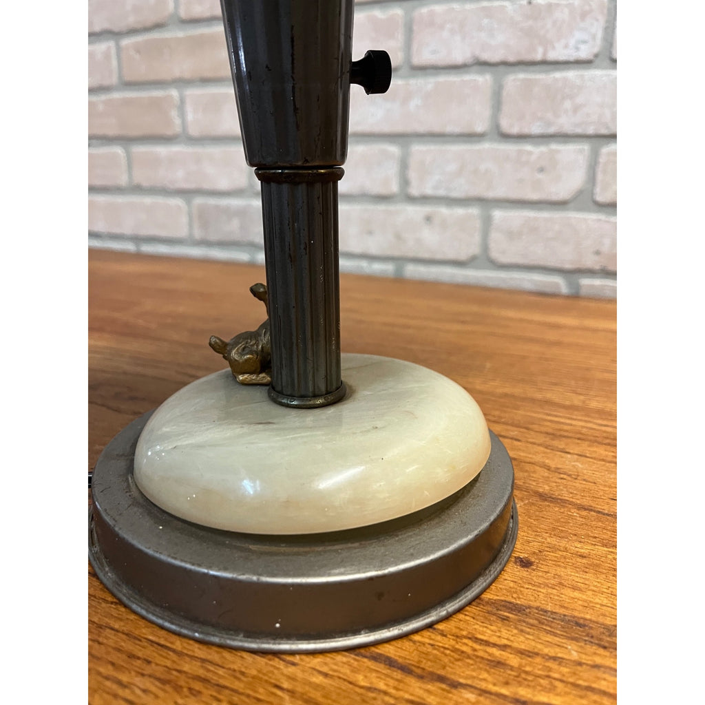 Vintage Scottie Dog Lamp Art Deco Metal Mushroom Desk Lamp Atomic Metal