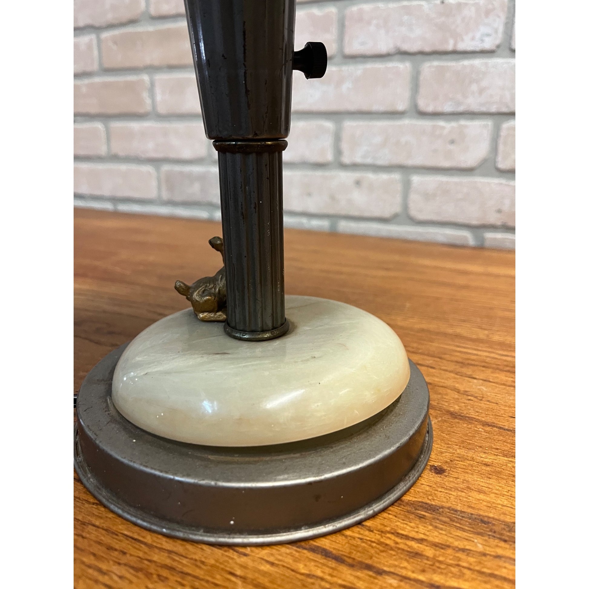 Vintage Scottie Dog Lamp Art Deco Metal Mushroom Desk Lamp Atomic Metal