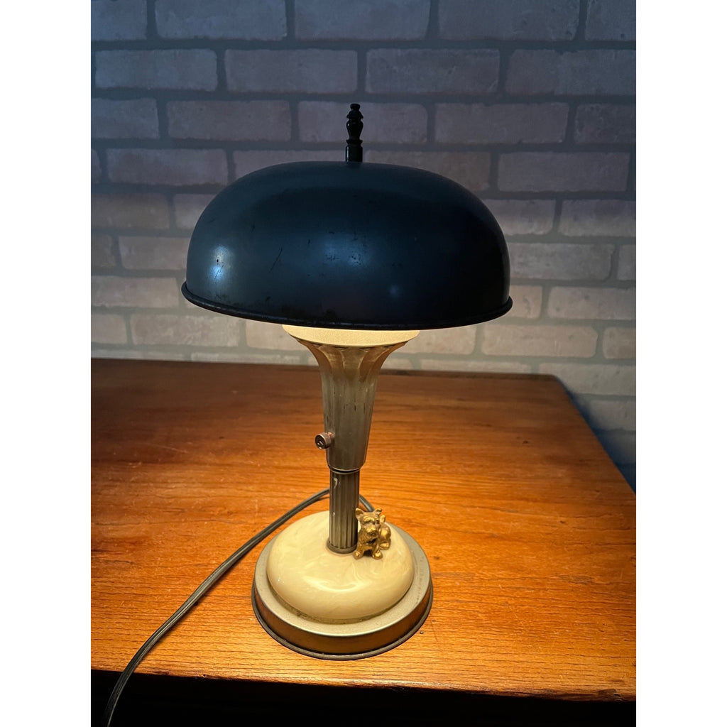 Vintage Scottie Dog Lamp Art Deco Metal Mushroom Desk Lamp Atomic Metal