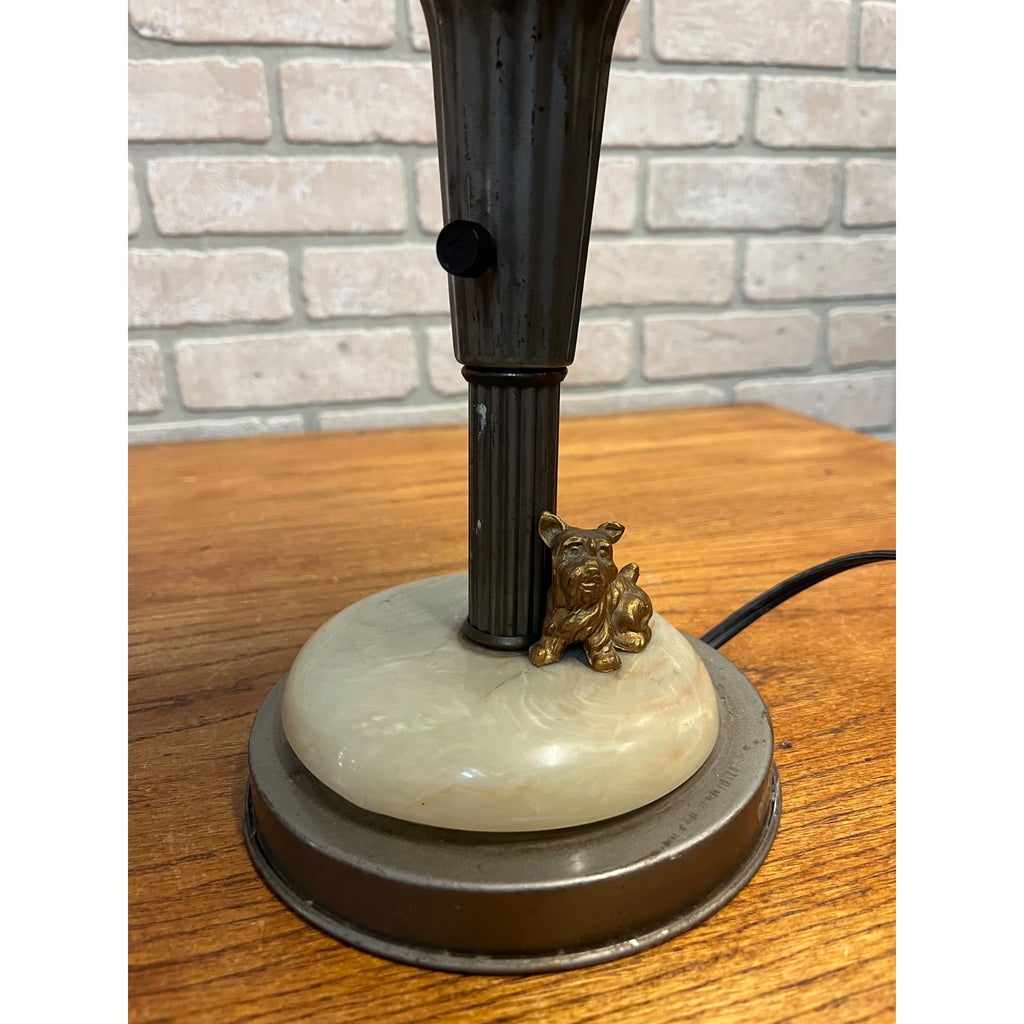 Vintage Scottie Dog Lamp Art Deco Metal Mushroom Desk Lamp Atomic Metal
