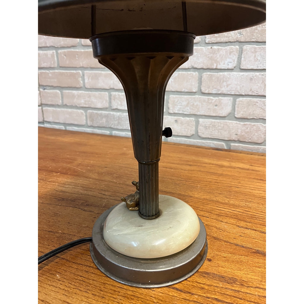 Vintage Scottie Dog Lamp Art Deco Metal Mushroom Desk Lamp Atomic Metal