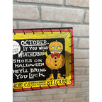 RARE Vintage Halloween Postcard Weather Bird Peters Shoe Co. Advertising