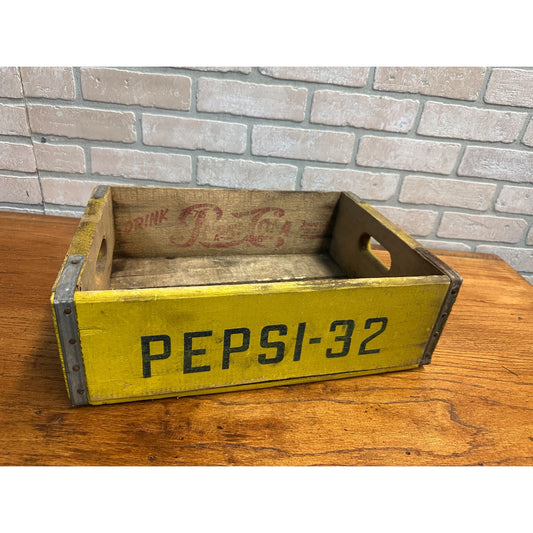 Vintage Wooden Soda Crate Pepsi-Cola-32 Wood Box - Great Condition