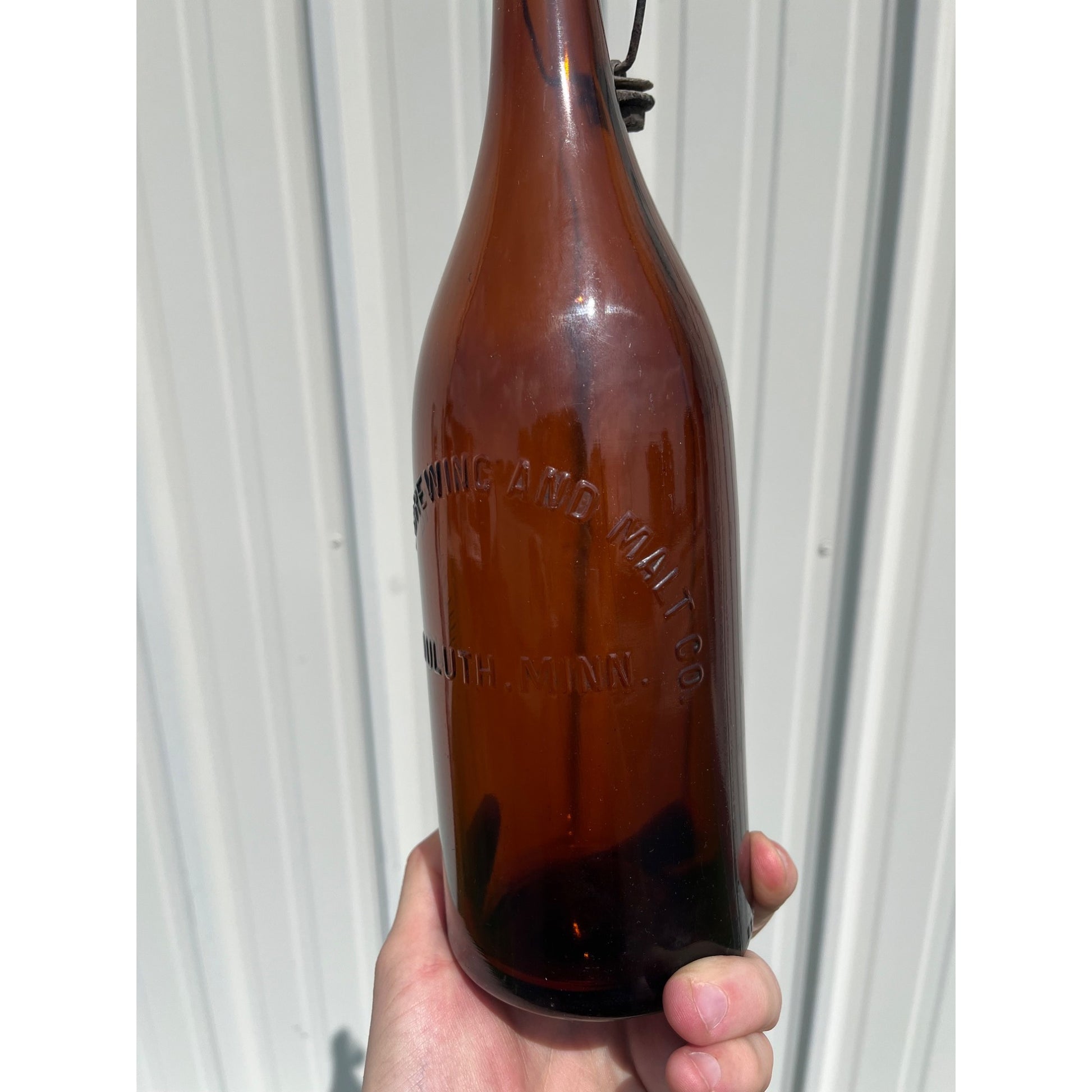 RARE Pre-Pro Duluth Brewing Co. Minnesota Crown Top Amber Beer Bottle MN Minn
