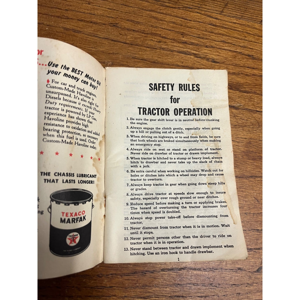 Vintage Advertising Premium TEXACO Farm Notebook Manual Useful Facts Gas Truck