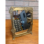 Vintage Art Nouveau Easel Mirror Picture Frame Metal 1940s-1950s