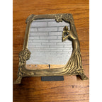 Vintage Art Nouveau Easel Mirror Picture Frame Metal 1940s-1950s