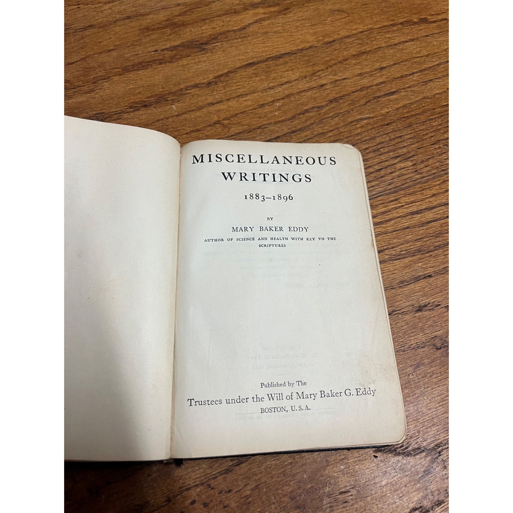 Vintage 1924 Miscellaneous Writings Mary Baker Eddy Christian Science Religion
