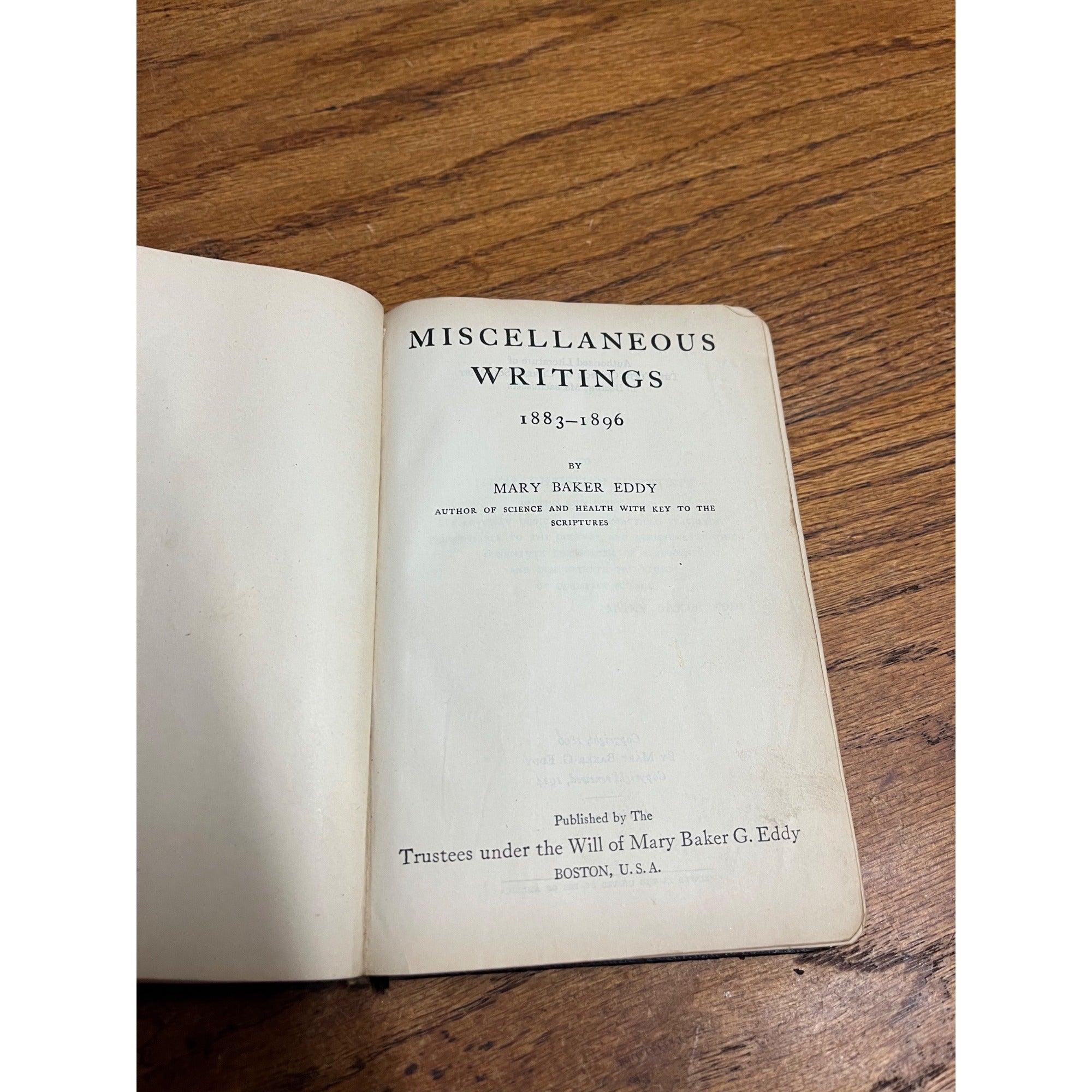 Vintage 1924 Miscellaneous Writings Mary Baker Eddy Christian Science Religion