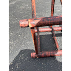 Antique Primitive 19th c. American Primitive Ladderback Rush Seat Chair Painted Folk Art 1830s Civil War Era