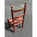 Antique Primitive 19th c. American Primitive Ladderback Rush Seat Chair Painted Folk Art 1830s Civil War Era