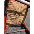 Antique Primitive 19th c. American Primitive Ladderback Rush Seat Chair Painted Folk Art 1830s Civil War Era