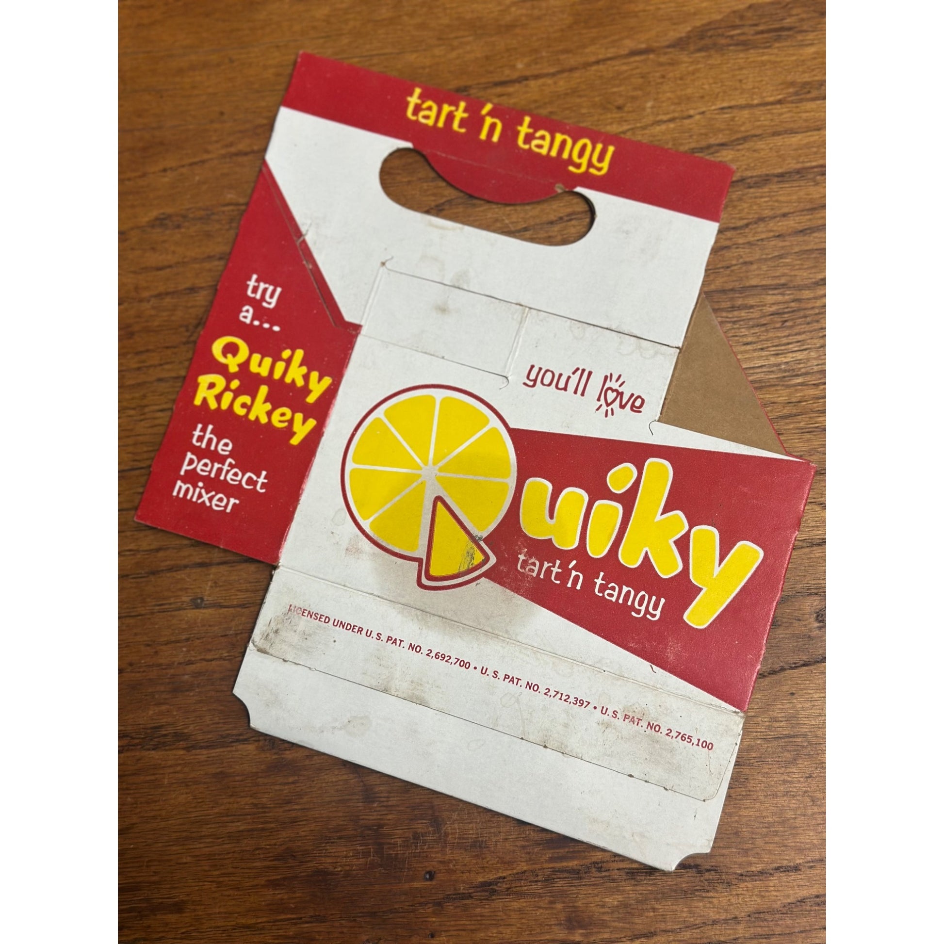 Quiky Soda Cardboard Carrier Six Pack Carton Bottle 6-Pack Case Vintage
