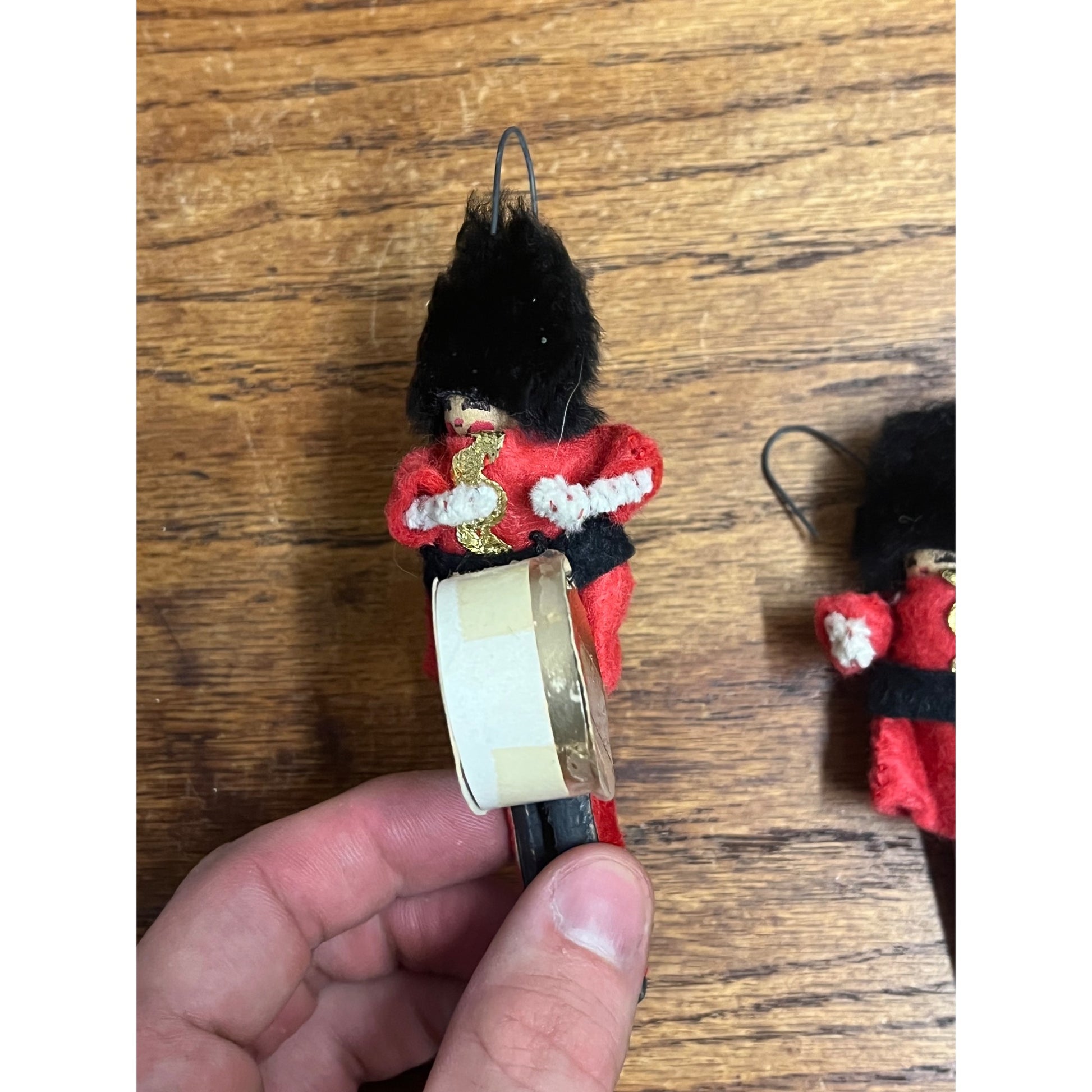 Vintage Wood Clothes Pin Nutcracker Soldier Christmas Ornaments MCM Kitschy