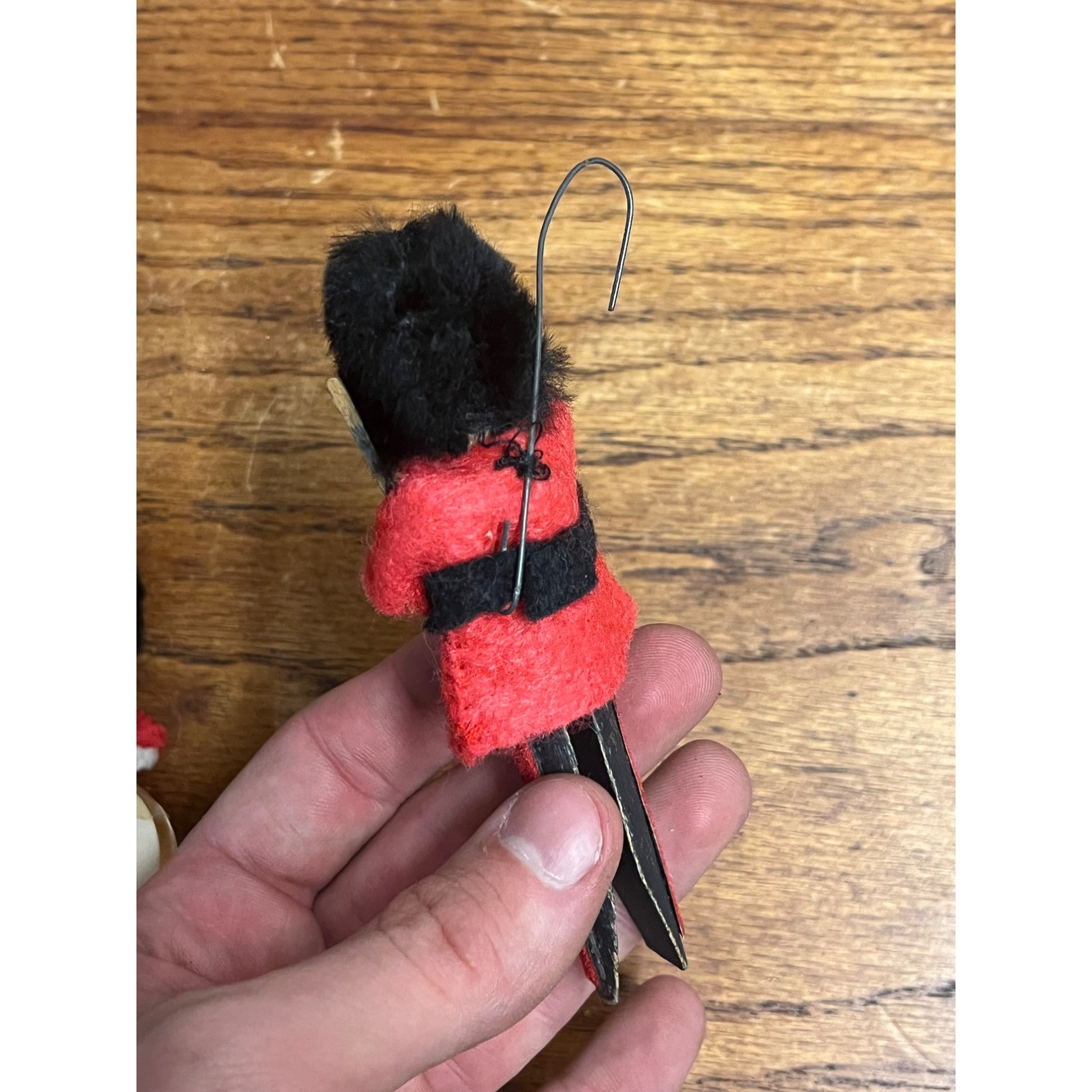 Vintage Wood Clothes Pin Nutcracker Soldier Christmas Ornaments MCM Kitschy