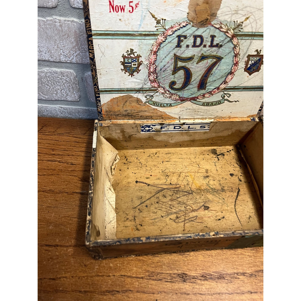 Vintage BPOE Elks Club Lodge No. 57 Fond du Lac Wis WI Cigar Box Wooden