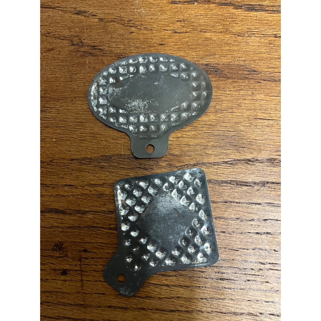 Vintage Lot (2) Bicycle License Plate Reflective Toppers School's Out Watch Out