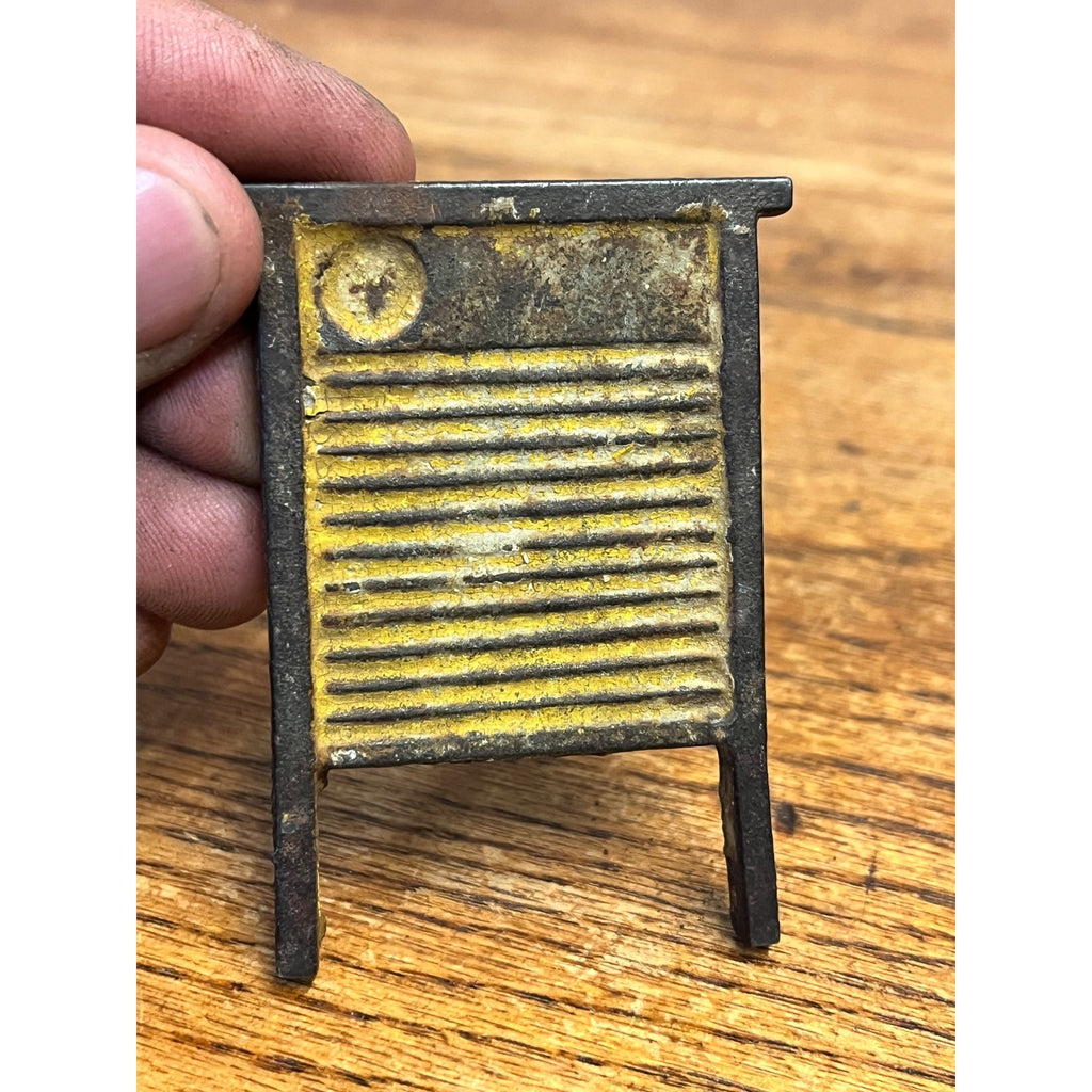 Antique 1880s J.E. Stevens Cast Iron MiniatureWash Board & Tub Dollhouse Toys