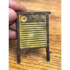 Antique 1880s J.E. Stevens Cast Iron MiniatureWash Board & Tub Dollhouse Toys