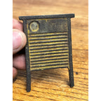 Antique 1880s J.E. Stevens Cast Iron MiniatureWash Board & Tub Dollhouse Toys