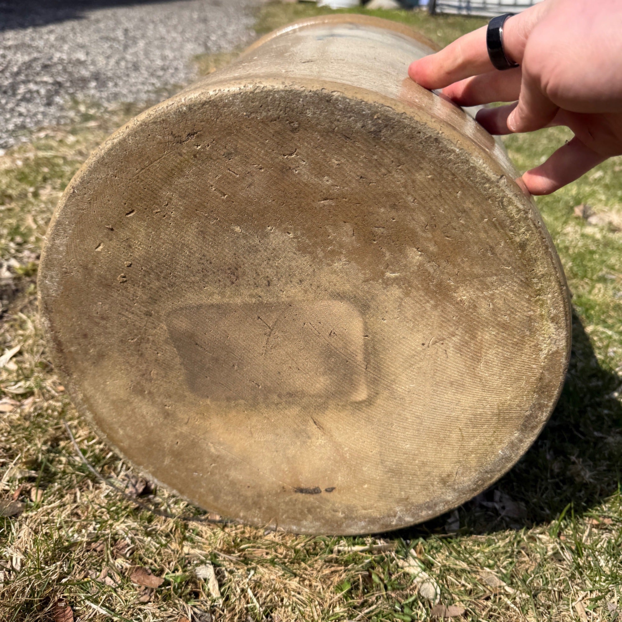 1800s Antique 5 Gallon Salt Glaze Stoneware Crock Cobalt Decorated 5