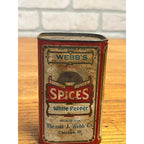 Vintage Spice Tin Thomas J. Webb Chicago IL. Advertising Webb's White Pepper