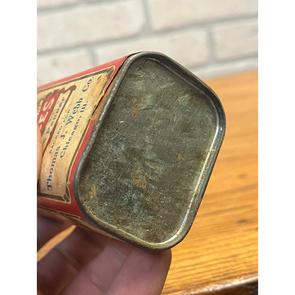 Vintage Spice Tin Thomas J. Webb Chicago IL. Advertising Webb's White Pepper