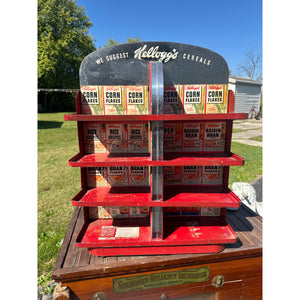 Vintage Kellogg's Cereal Corn Flakes Advertising Store Display Shelf Rack