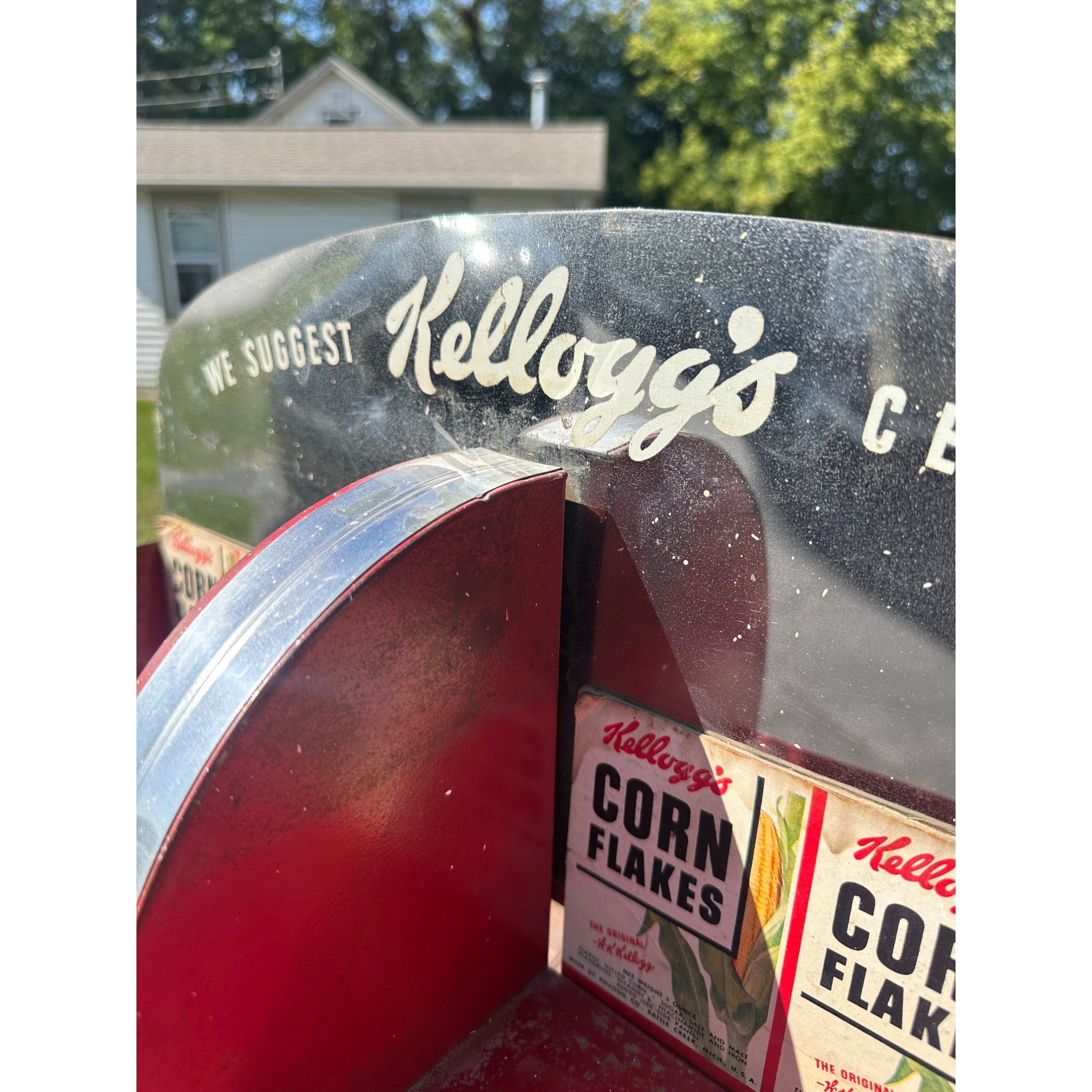 Vintage Kellogg's Cereal Corn Flakes Advertising Store Display Shelf Rack