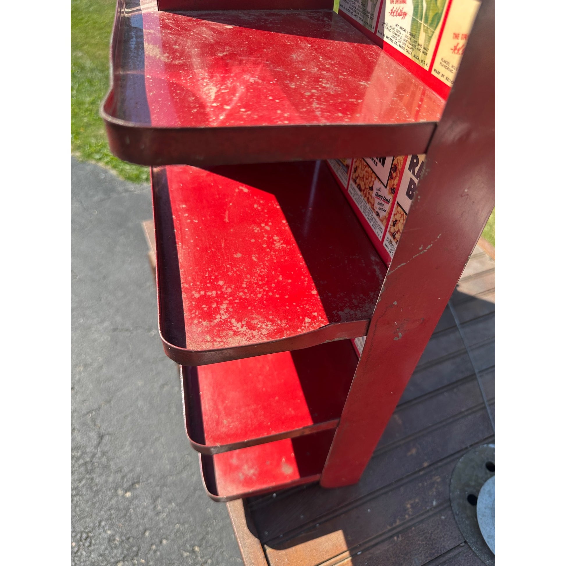 Vintage Kellogg's Cereal Corn Flakes Advertising Store Display Shelf Rack