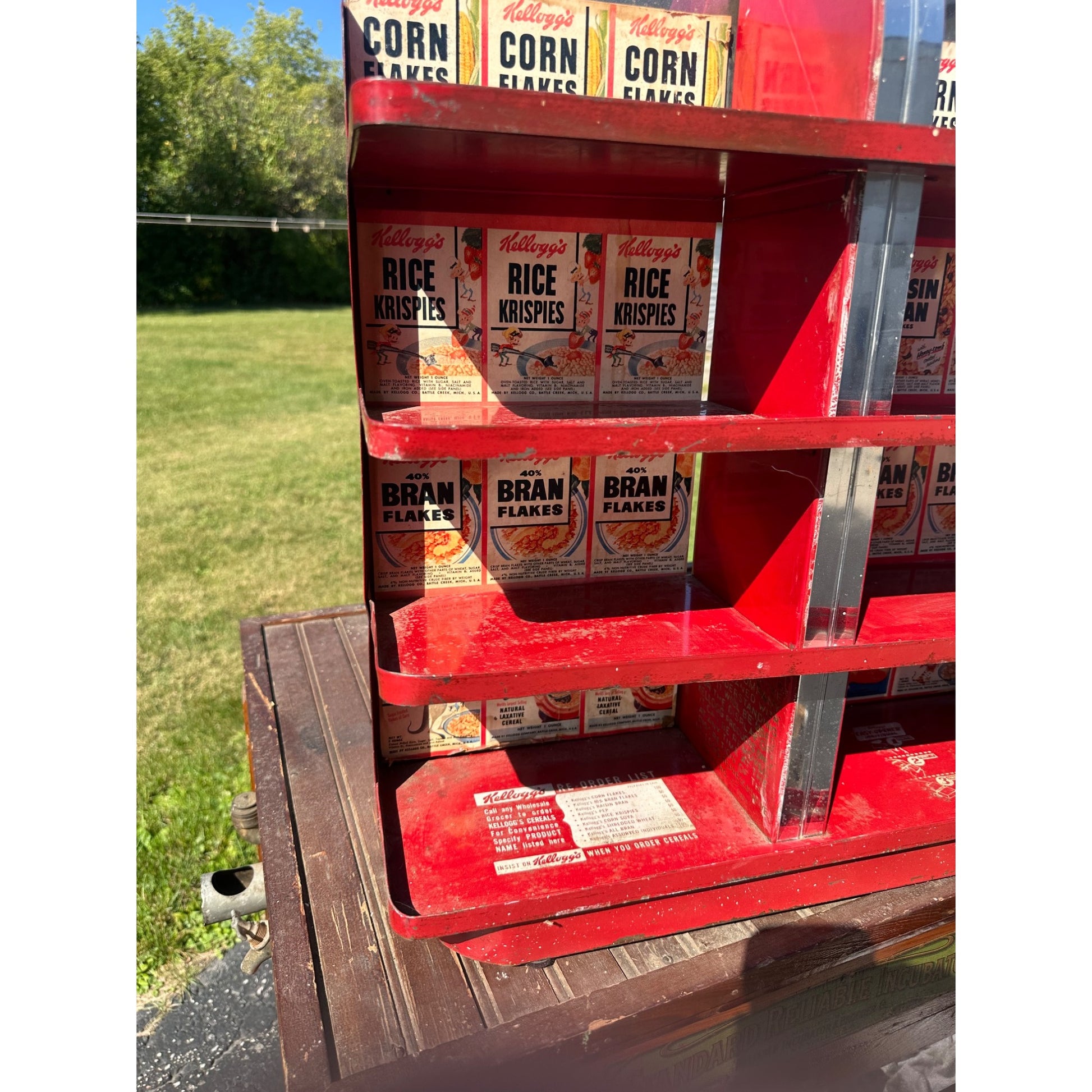 Vintage Kellogg's Cereal Corn Flakes Advertising Store Display Shelf Rack