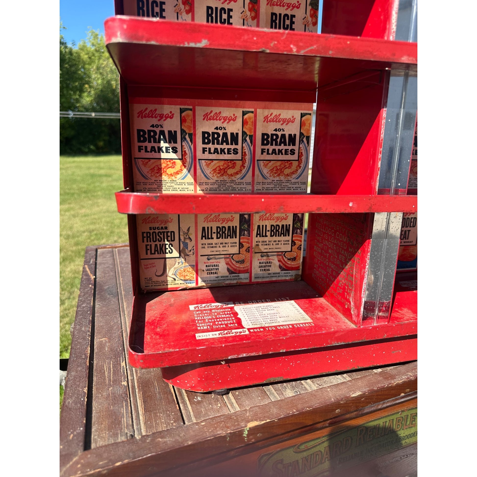 Vintage Kellogg's Cereal Corn Flakes Advertising Store Display Shelf Rack