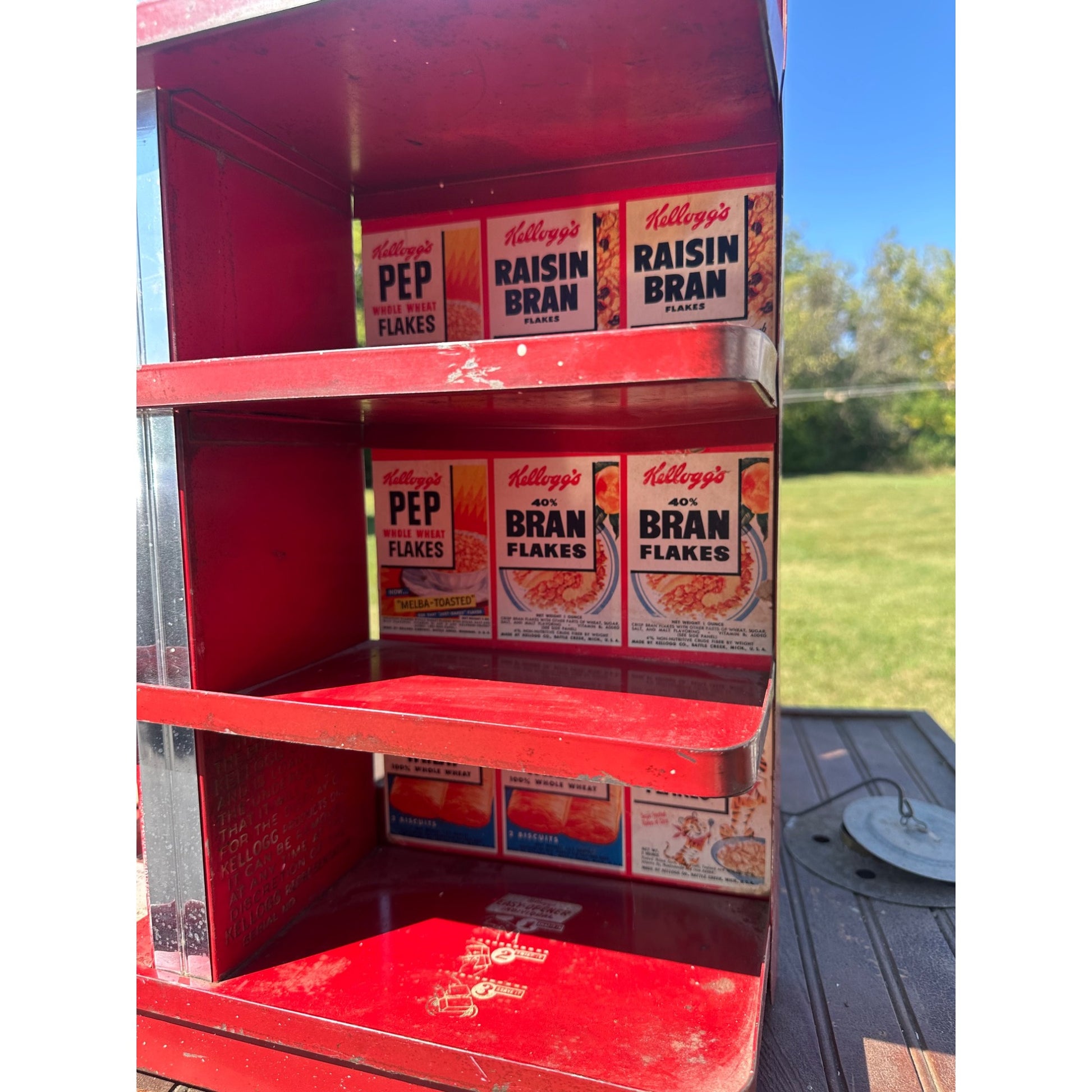 Vintage Kellogg's Cereal Corn Flakes Advertising Store Display Shelf Rack