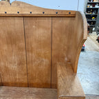 Antique Primitive Wooden Tall-Back Bench Seat Handmade Entryway Cabinet