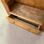 Antique Primitive Wooden Tall-Back Bench Seat Handmade Entryway Cabinet