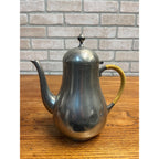 Vintage Mid Century Royal Holland Pewter KMD TIEL Tea Pot w Wrapped Handle